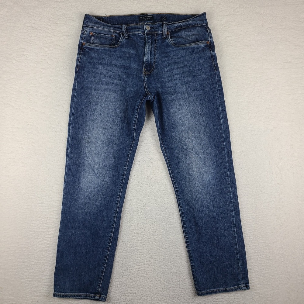 Lucky Brand Jeans Mens 36x30 Blue 221 Straight Dark Wash Denim